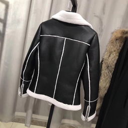 时尚秋冬之选 皮毛一体机车款修身皮草外套